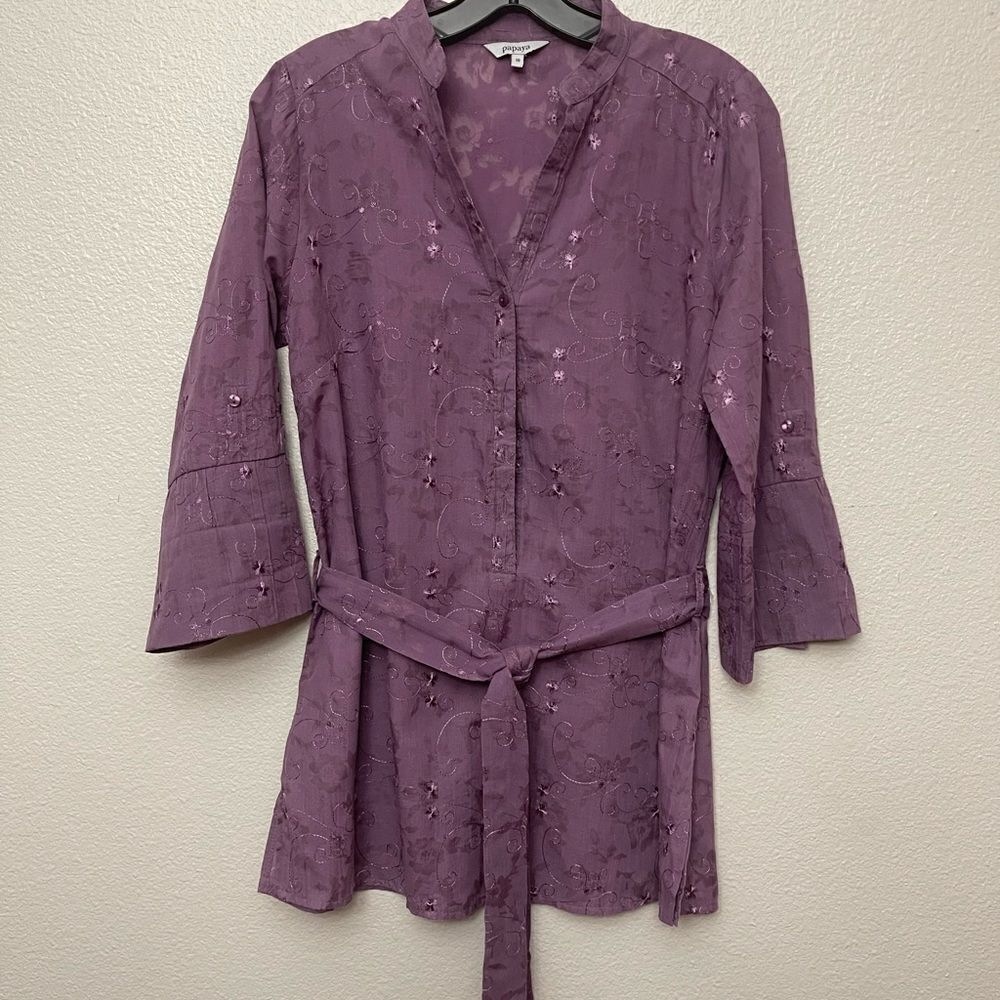 Papaya Belted Blouse Size 10